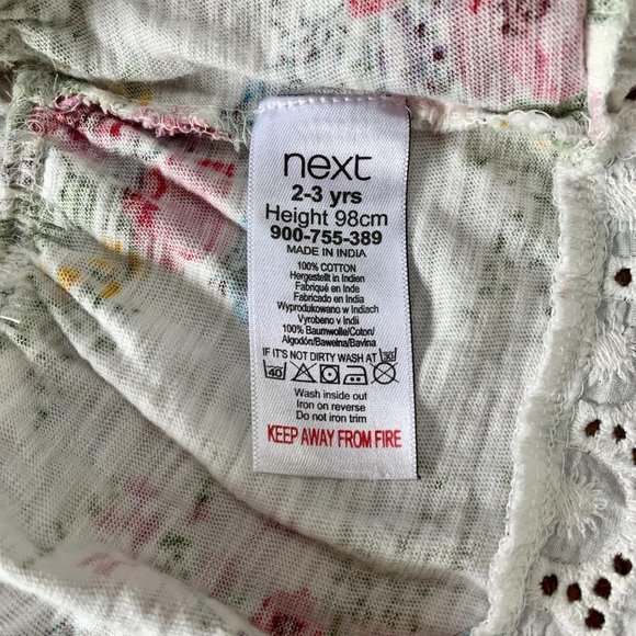 NEXT UK Girls Dress 2-3 2T 3T Toddler Girl Pretty Floral Lace Hi-Lo Flowers - Picture 6 of 6